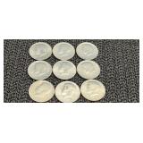 9) Kennedy Half Dollars 1971 - 1986