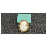 Vtg Art Nouveau Shell Cameo Brooch