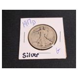 1917 D Silver Walking Liberty Half Dollar