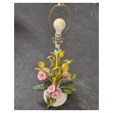 Italian Tole Flower Lamp