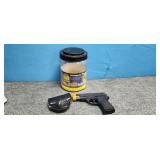 Partial Bottle of Ultrasonic BB's and Gun