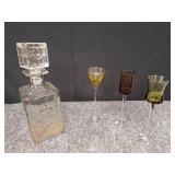 Crystal Decanter and Glasses