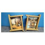 Pair 10.5'ï¿½12.5' Signed Art