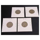 4) V-Nickels  1907, 08, 10, 12