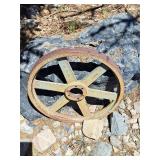 Vintage Industrial Cast Iron Pulley