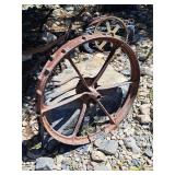 Antique Cast Iron Farm Equipment Wheel