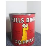 Large Vintage  Hills Bros. Coffee Can