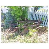 Vintage Rusted Iron Plow or Garden Cultivator