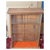 Small Oak and Glass Display Cabinet