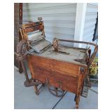 Antique Wooden Wringer Washing Machine