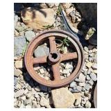 Antique Cast Iron Factory Cart Wheel