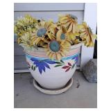 Pot w/Artificial Flowers