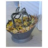 Large Vintage Galvanized Planter & More