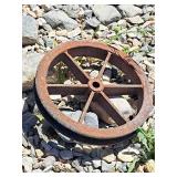 Antique Cast Iron Flat Belt Pulley Wheel