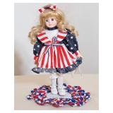 Handmade Doilie & Patriotic Doll