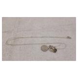 925 Silver Necklace with Crystal Pendant