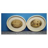 Two 17 1/2'ï¿½14' Oval Wall Art