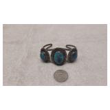 Navajo Cuff Bracelet with Turquoise Stones