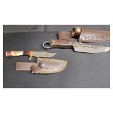 2) Knives w/ Sheaths, 3' & 4.5'