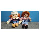 Raggedy Ann and Andy 16'  Homemade Dolls