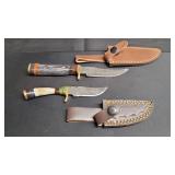 2) Knives w/ Sheath, 3' & 4' Blades