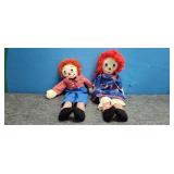 Homemade Raggedy Ann & Andy Style Dolls 20'
