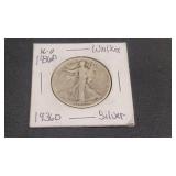 1936 D Walking Liberty Silver Half Dollar