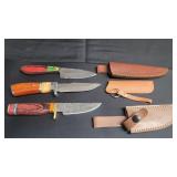 3) Knives w/ Sheath 4' Blades