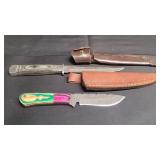 2) Knives  w/ Sheath,4' & 5 1/2' Blades