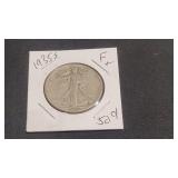1935 S Walking Liberty Silver Half Dollar
