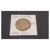 1965 Kennedy 40% Silver Half Dollar