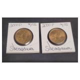 2) 2000 P Uncirculated Sacagawea One Dollar Coins