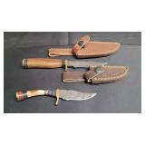 2) Knives W/ Sheaths, 3' & 4' Blades