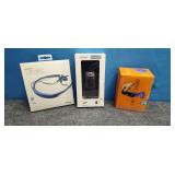 Samsung wireless headphones, power bank, & speaker