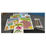 Colorama books, and pencil set