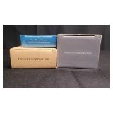 3) Avon Items, Calculator, Carpenter, Butter Tray