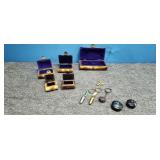 Vintage Trinket Boxes, Made of Bone and Keyrings