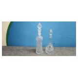 Two Crystal Decanters 14'&18' tall
