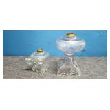 Antique Clear Glass Oil Lamps