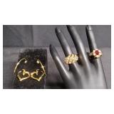 2) Pair Avon Earrings 2) Avon Rings Size 5 & 5.5