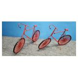 Two metal bikes
