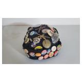 Vintage Hat With Pins & Badges