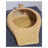 Vintage Yellow-Glazed Ceramic Bedpan