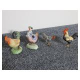 Small Vintage Rooster Figurines
