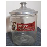 Vintage Dad's Cookie Co. Glasa Display Jar