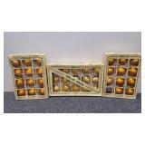 3) Packs of Vintage Holly Glass Ornaments