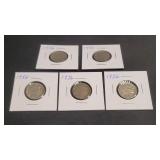 5) 1936 Buffalo Indian Head Nickels
