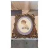 Ornate Oval Frame Victorian Portrait  20'ï¿½25'