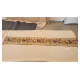 Needle Point Bell Pull Floral Embroidery&BrassEnds