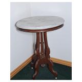 Victorian Parlor Table w/Marble Top